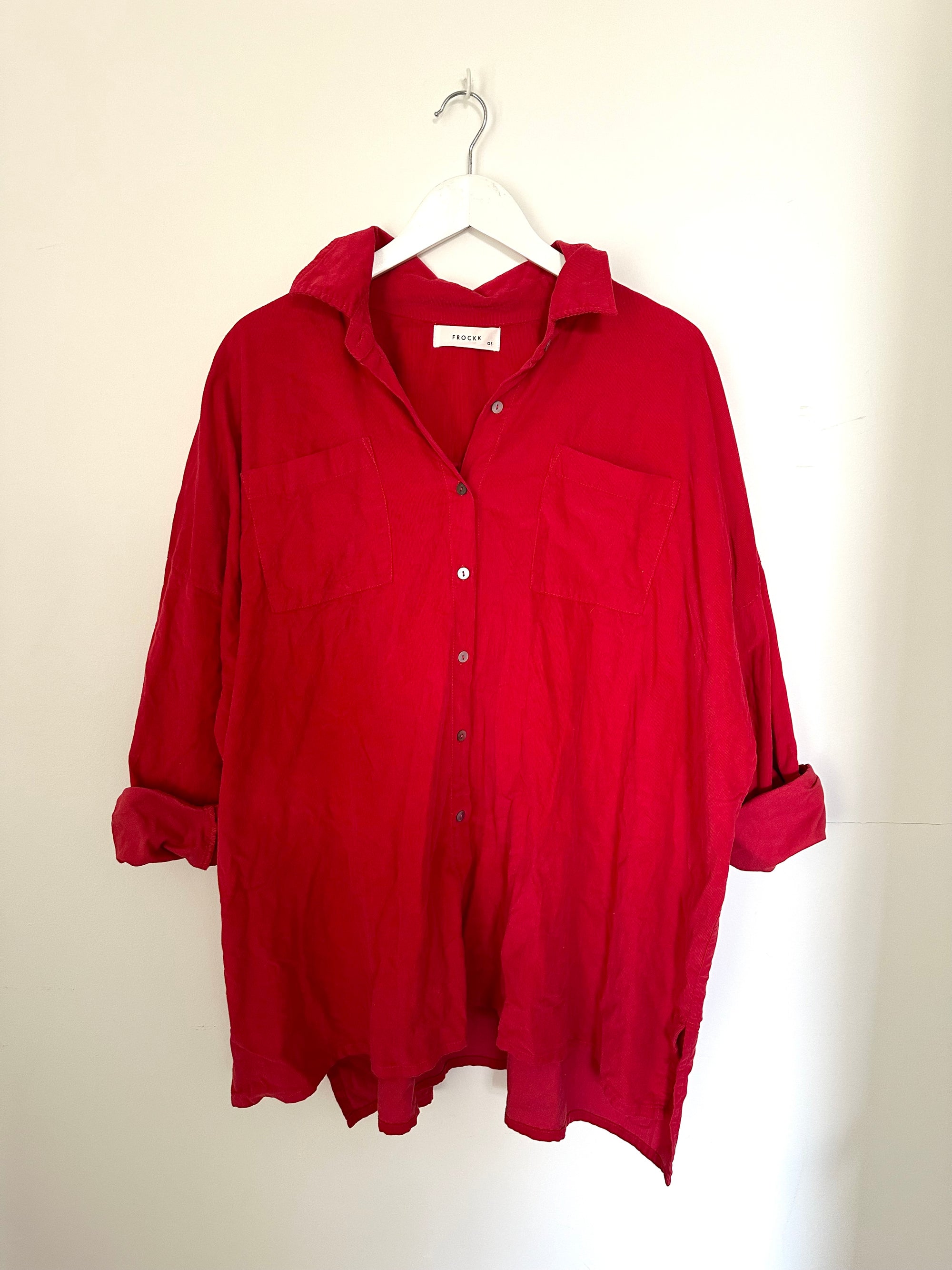 aiden oversized shirt - red cord Apparel