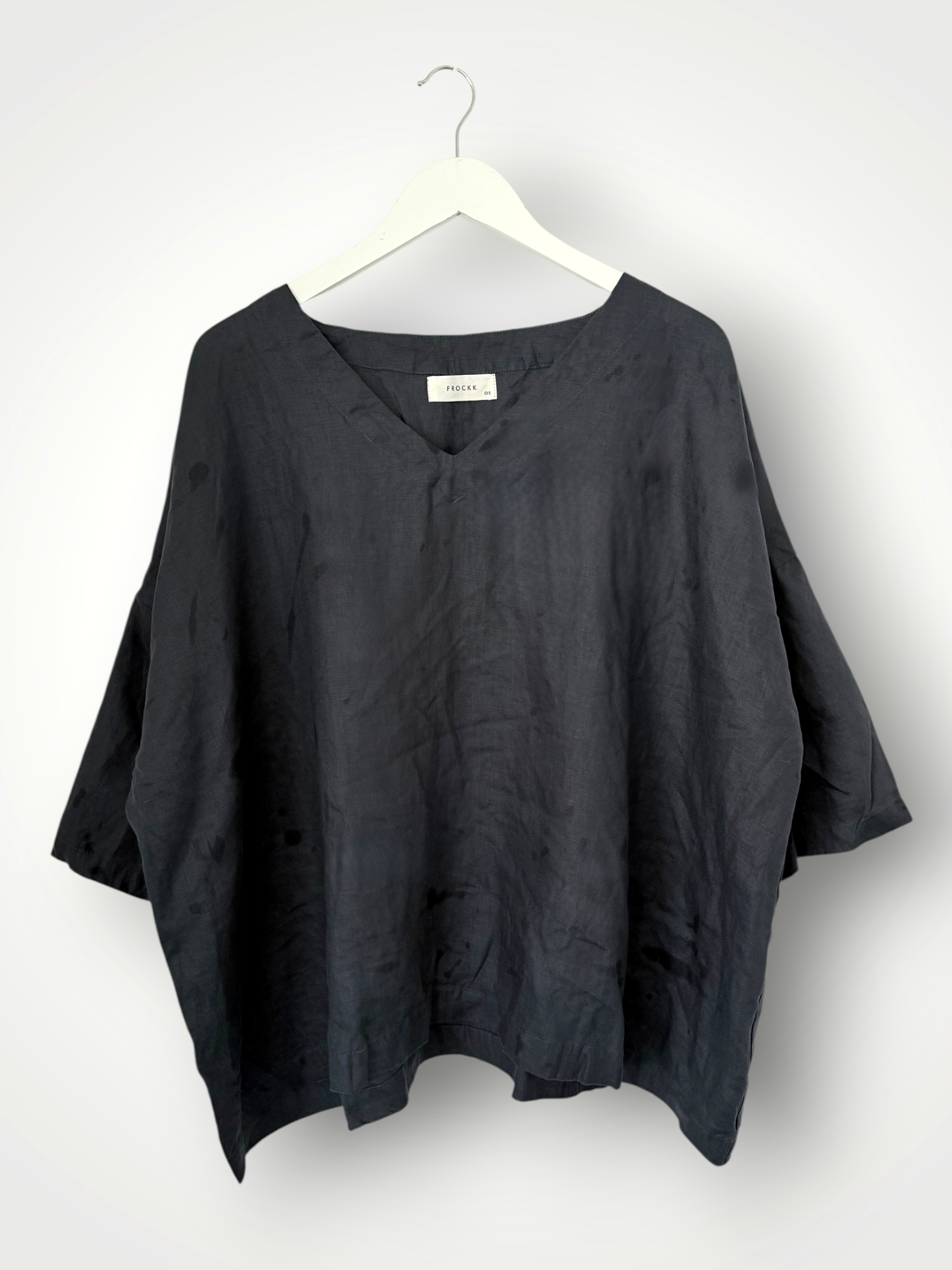 lydia top - charcoal linen