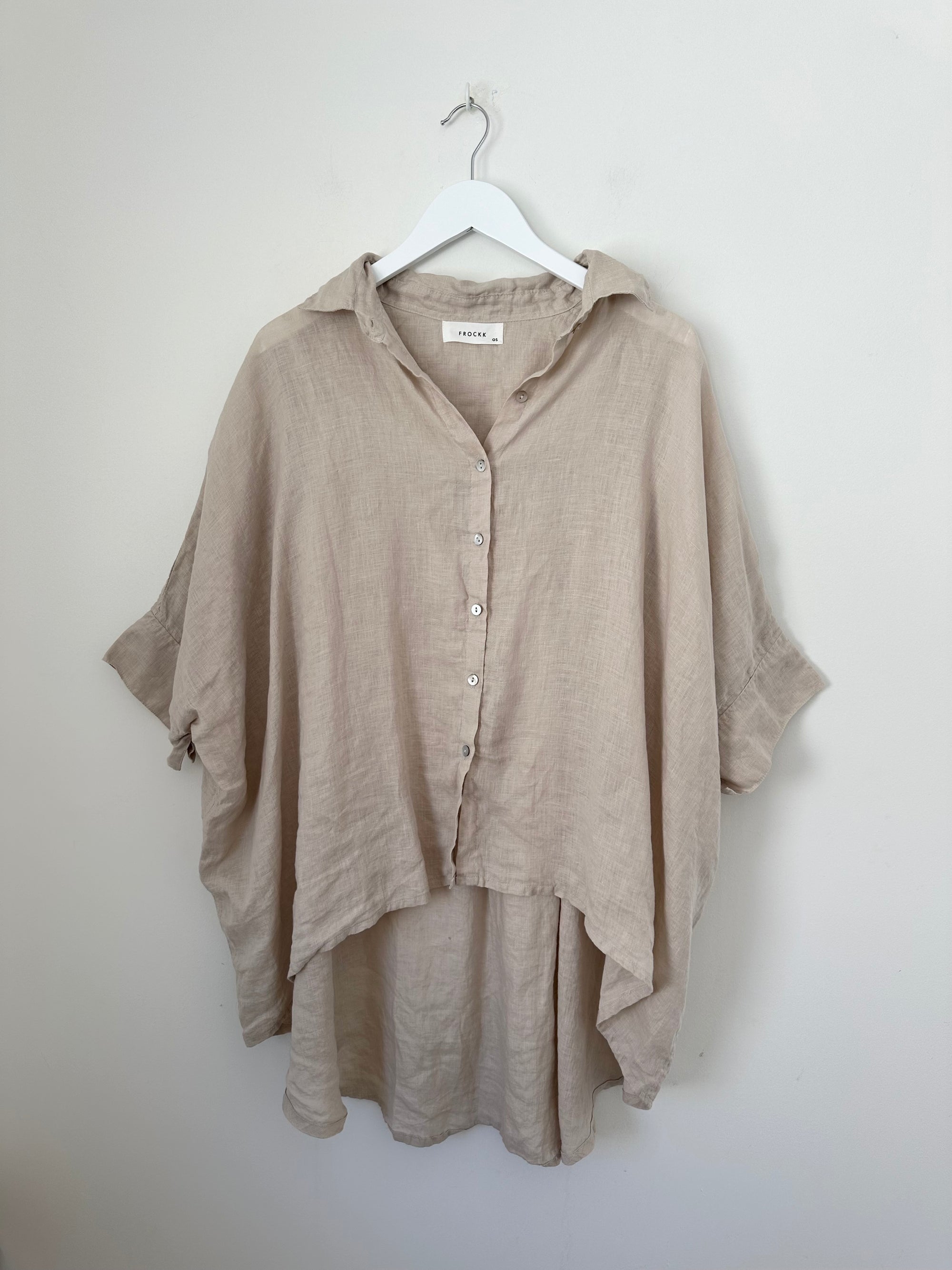 issey shirt - almond linen Apparel  