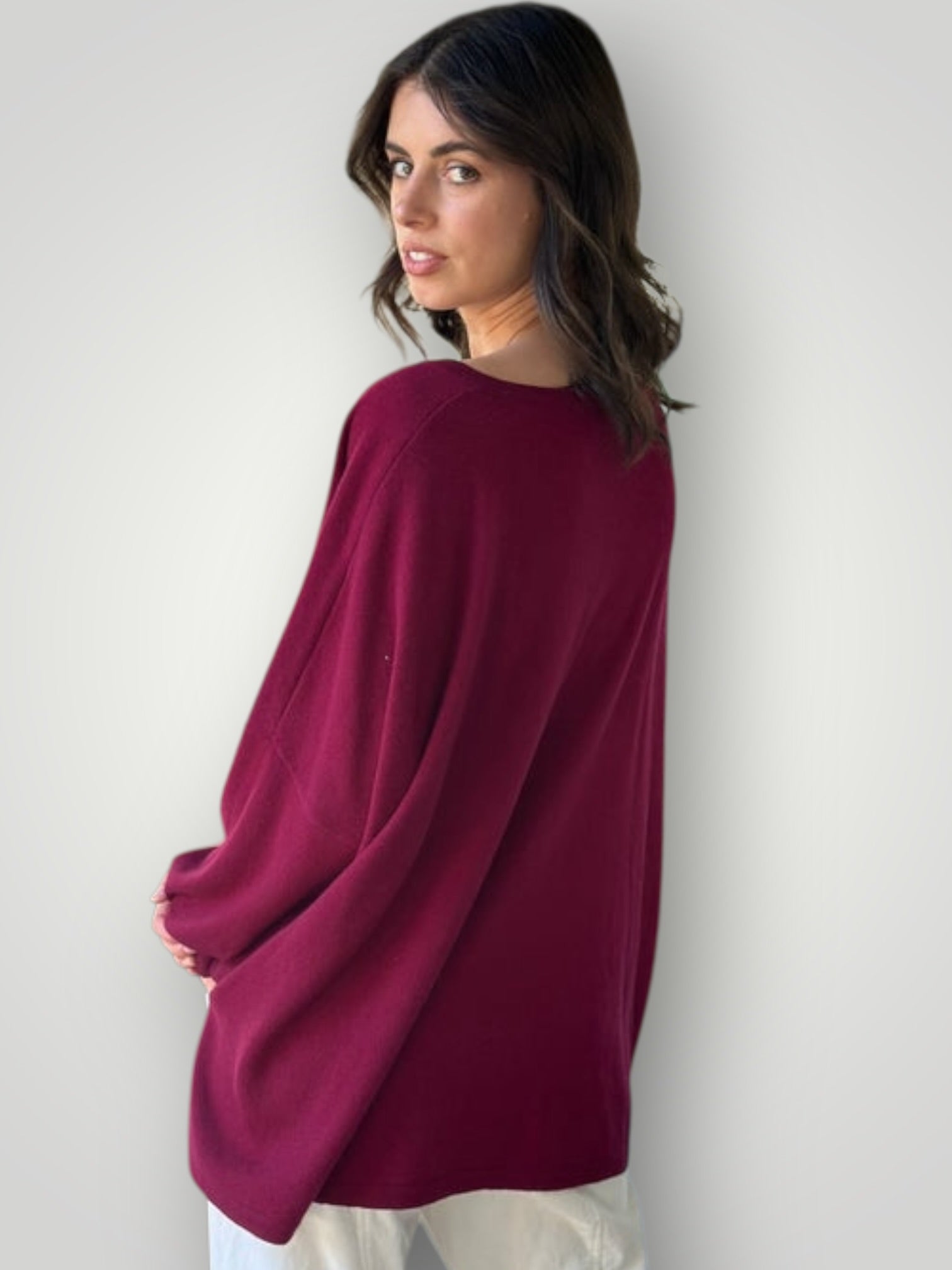 boyfriend v cashmere knit-pinot Apparel