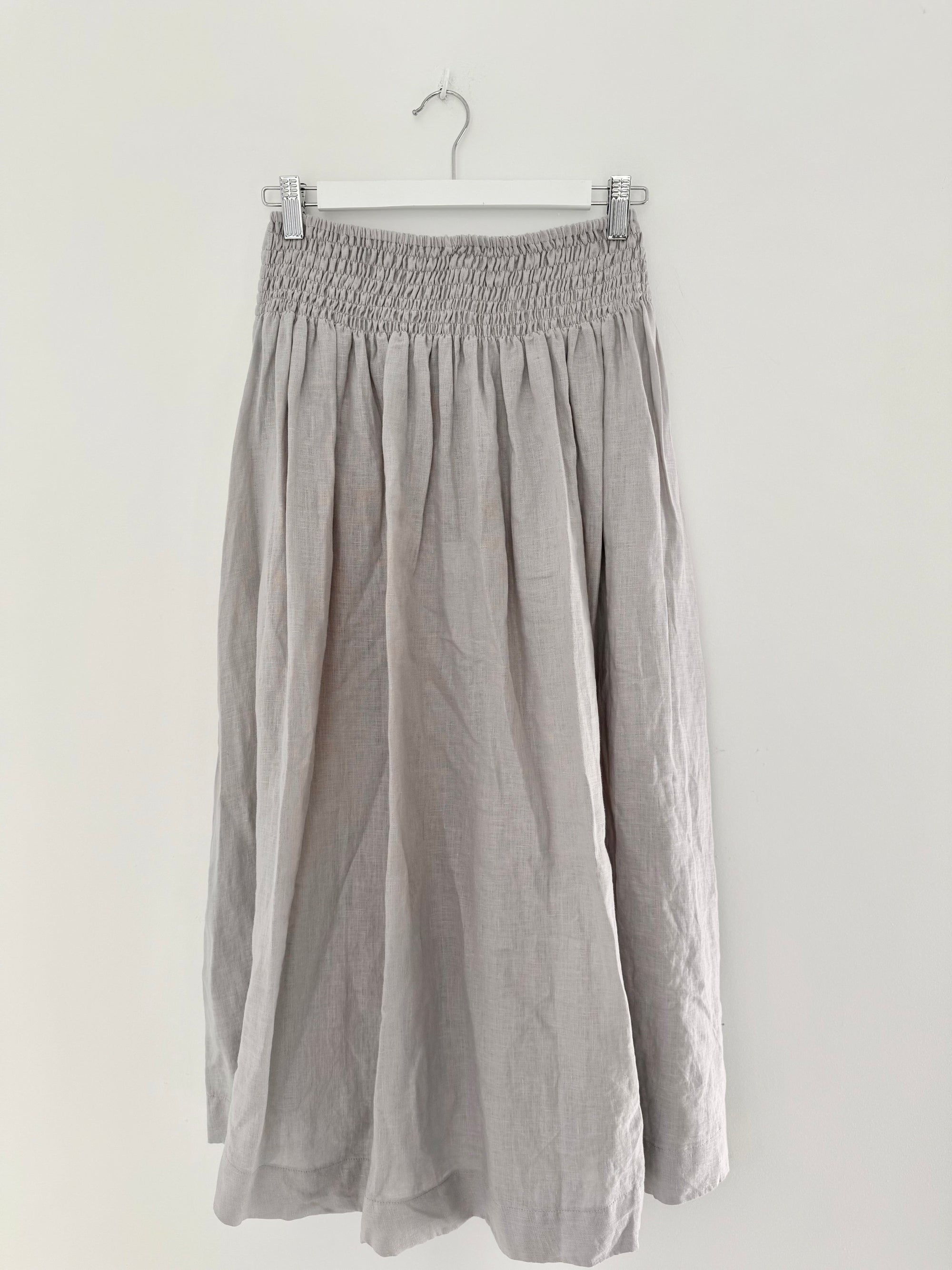 lulu skirt - pewter linen Apparel