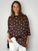 avril top - chocolate spot linen Apparel