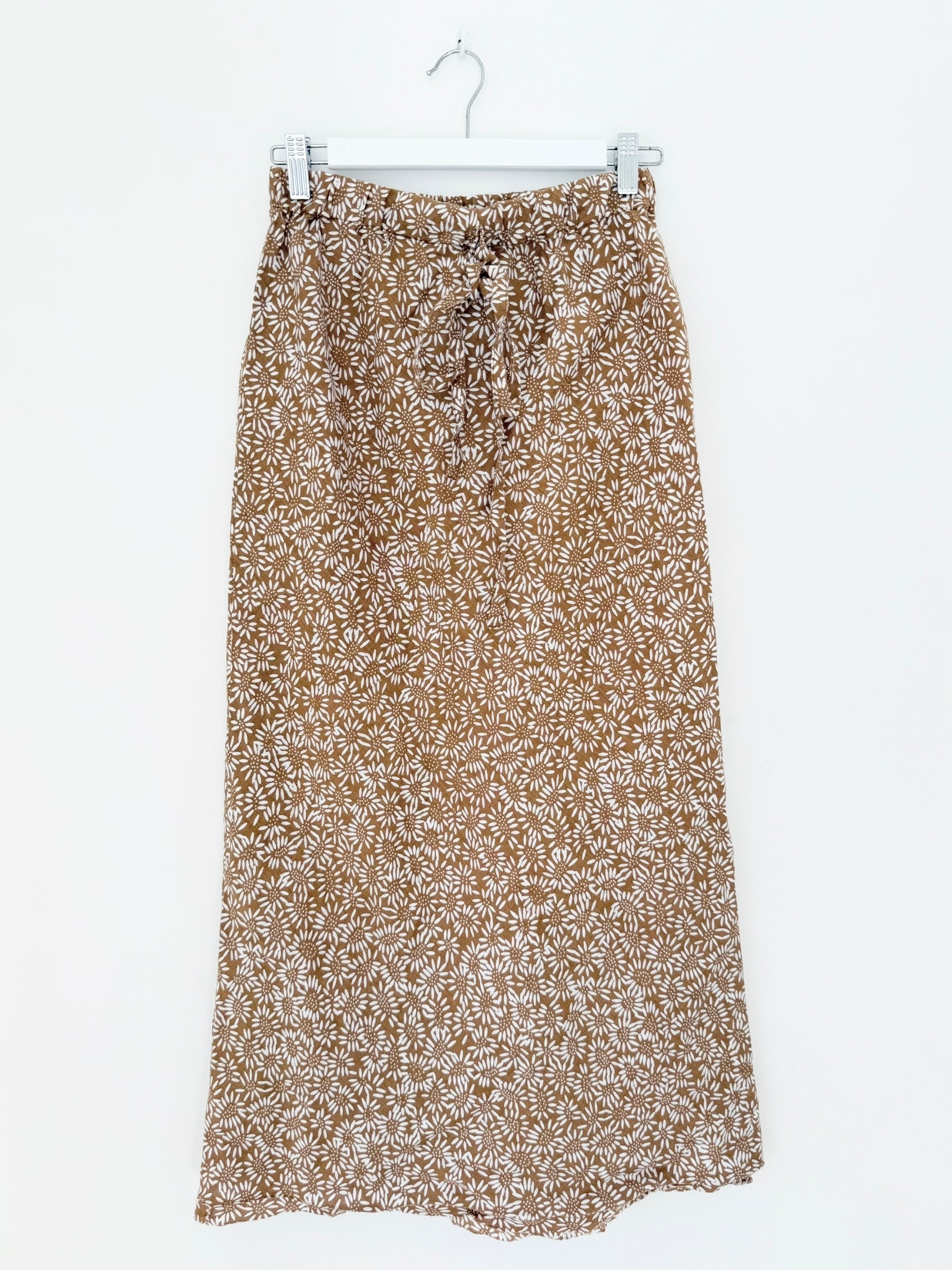 anthea skirt - caramel daisy linen Apparel