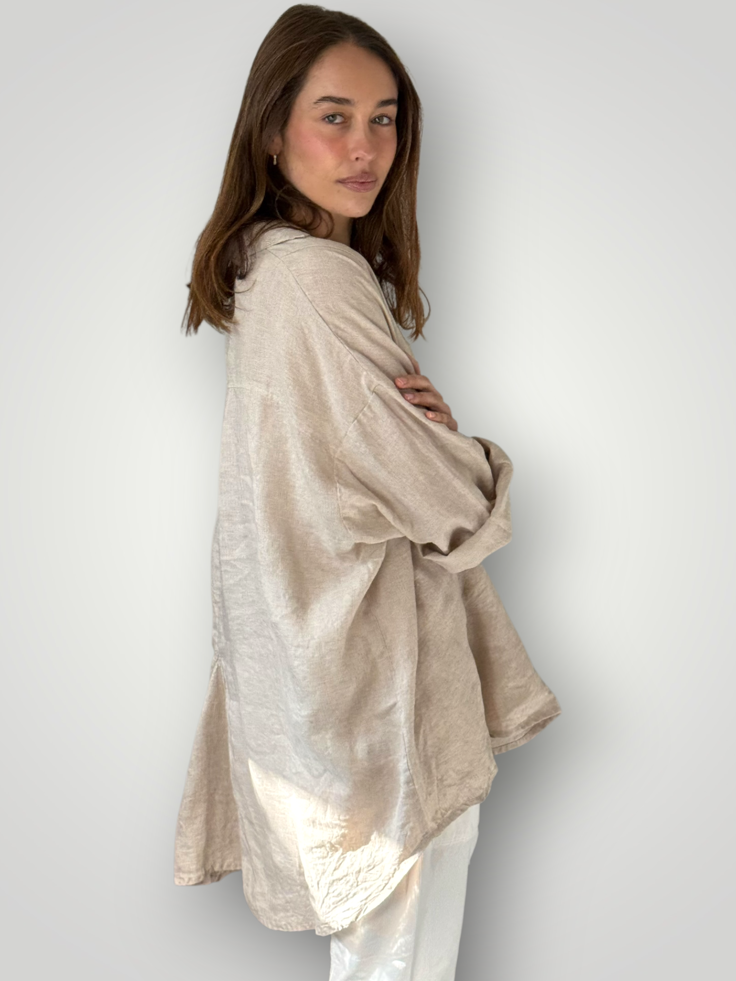 megan shirt - natural linen Apparel