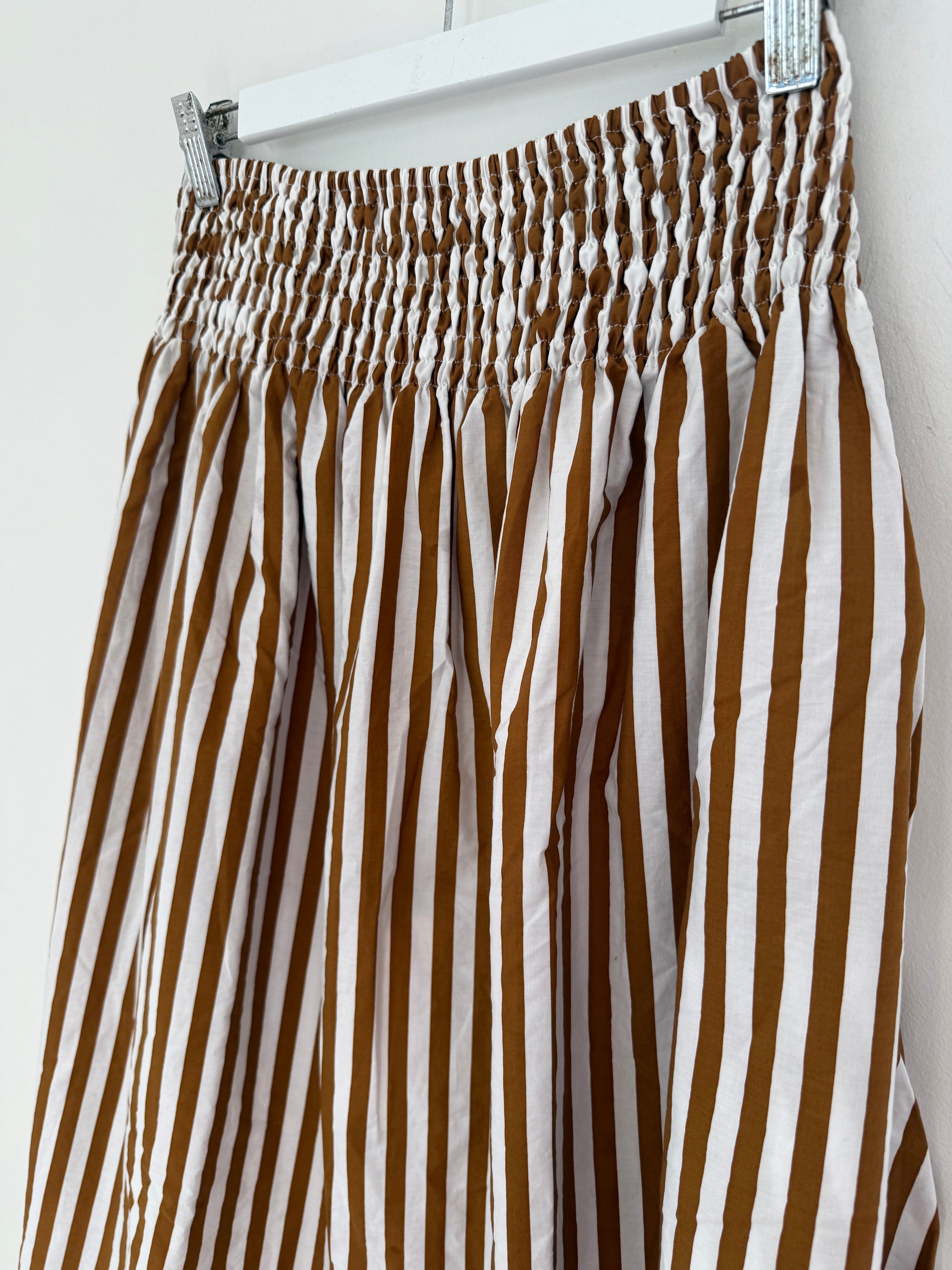 lola skirt - caramel stripe cotton Apparel