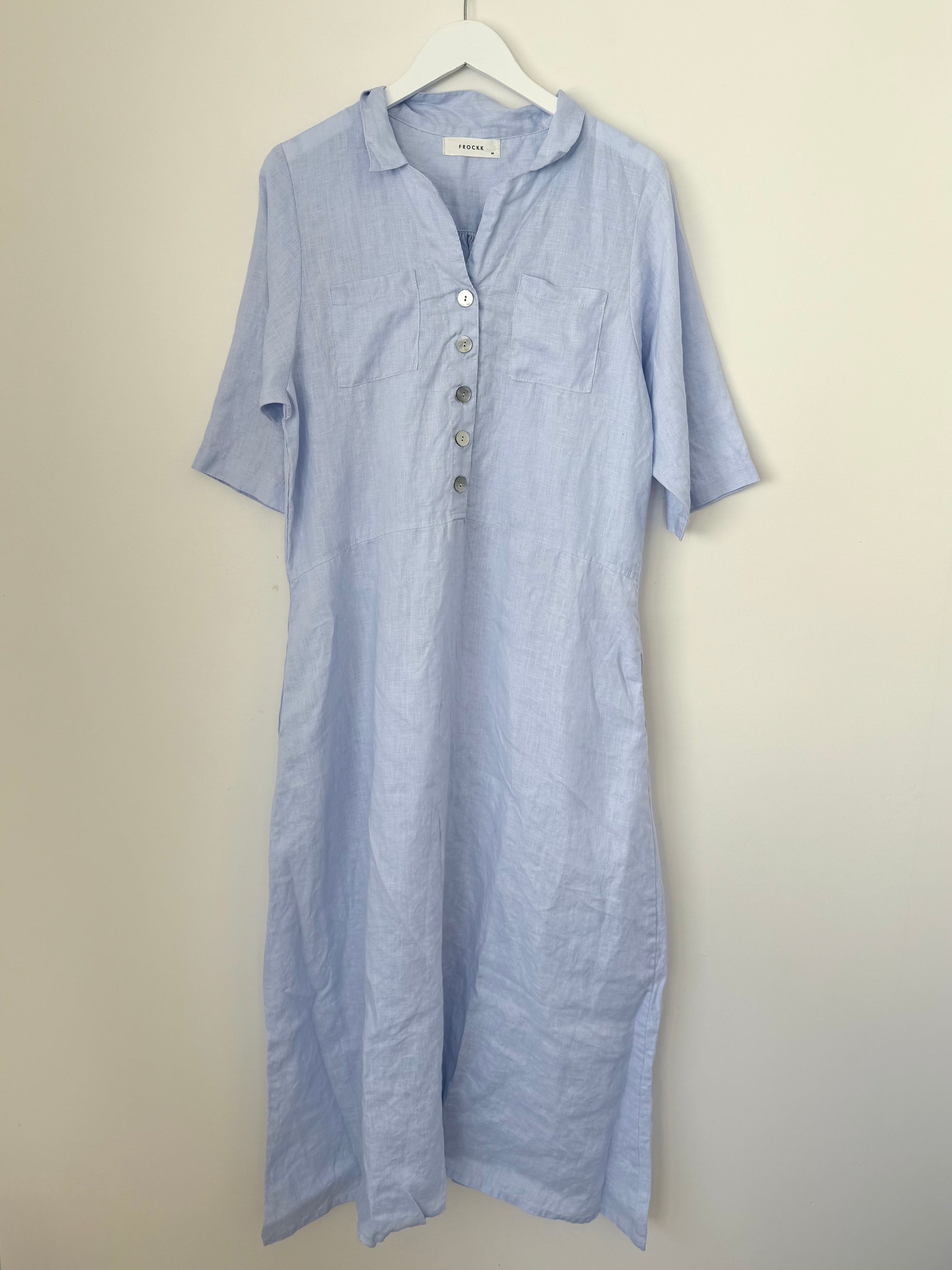 bridget dress - soft blue linen Apparel
