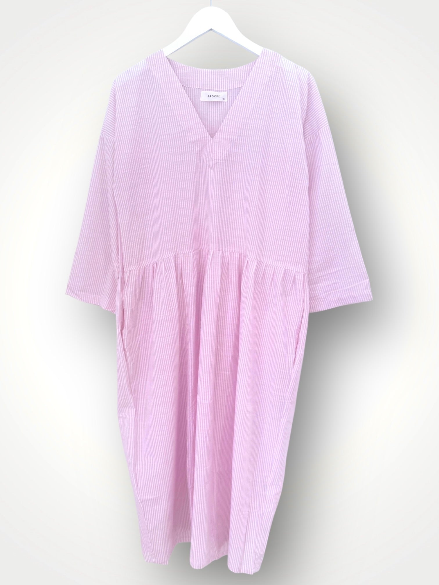 paige dress - pink stripe cotton Apparel