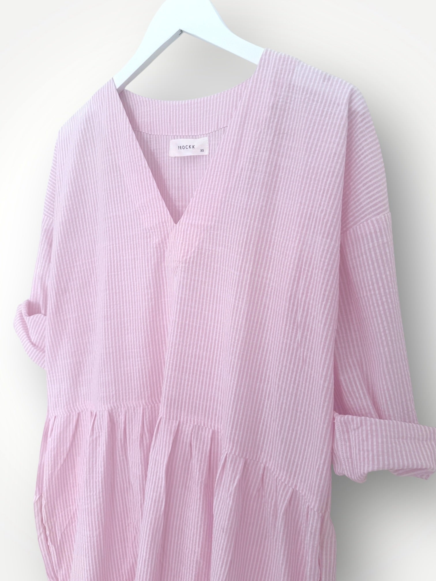 paige dress - pink stripe cotton Apparel