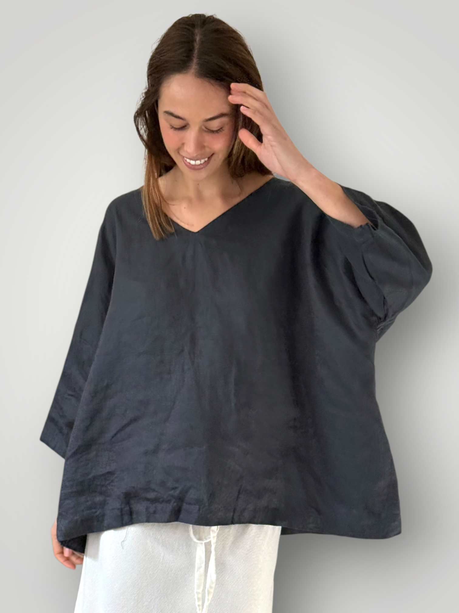 lydia top - charcoal linen Apparel