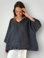 lydia top - charcoal linen Apparel