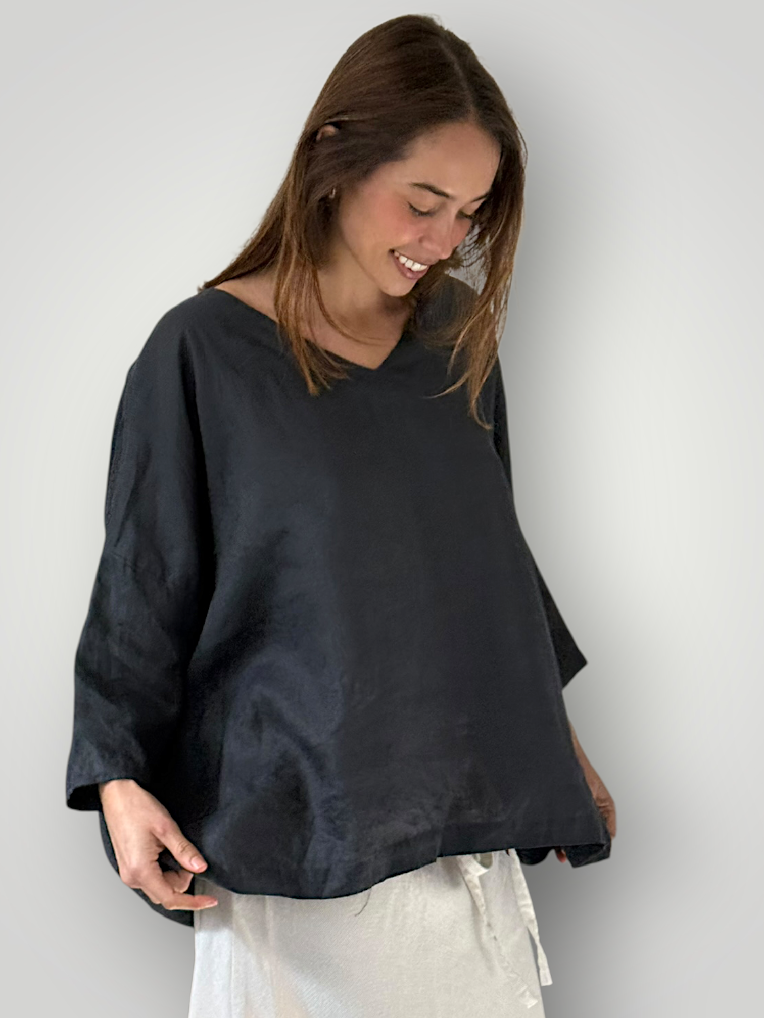 lydia top - charcoal linen Apparel