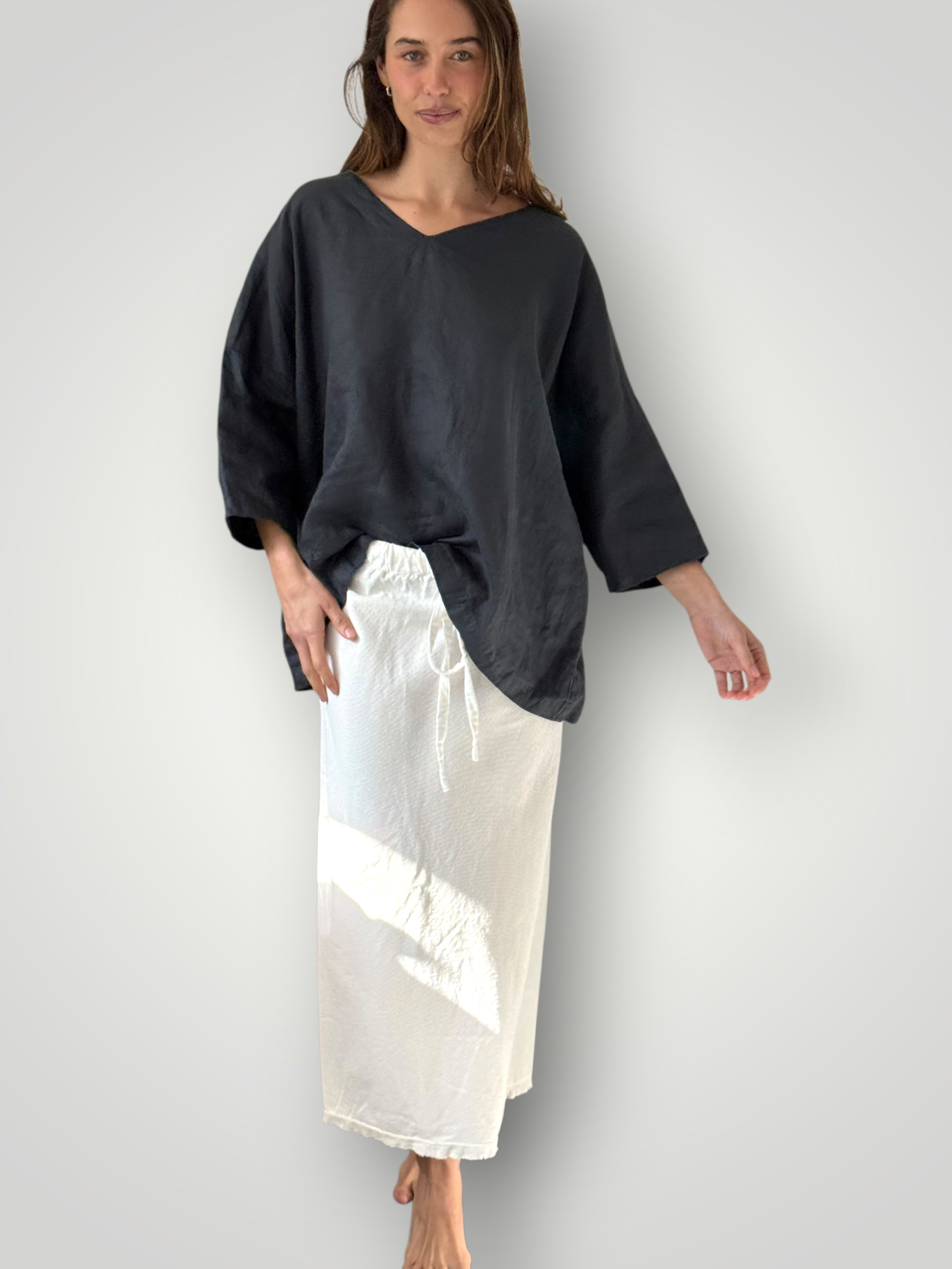 lydia top - charcoal linen Apparel