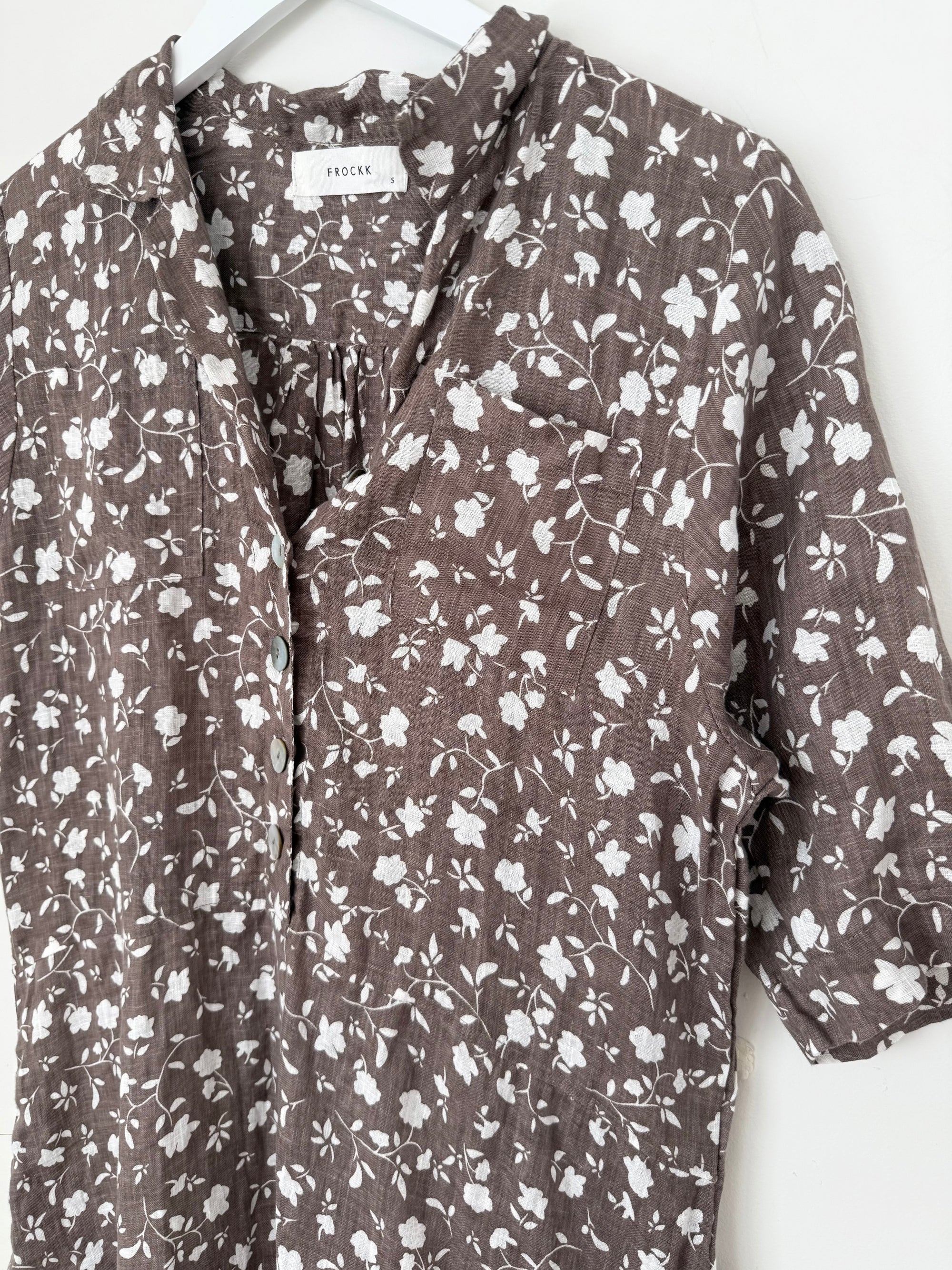 bridget dress - soil floral linen Apparel