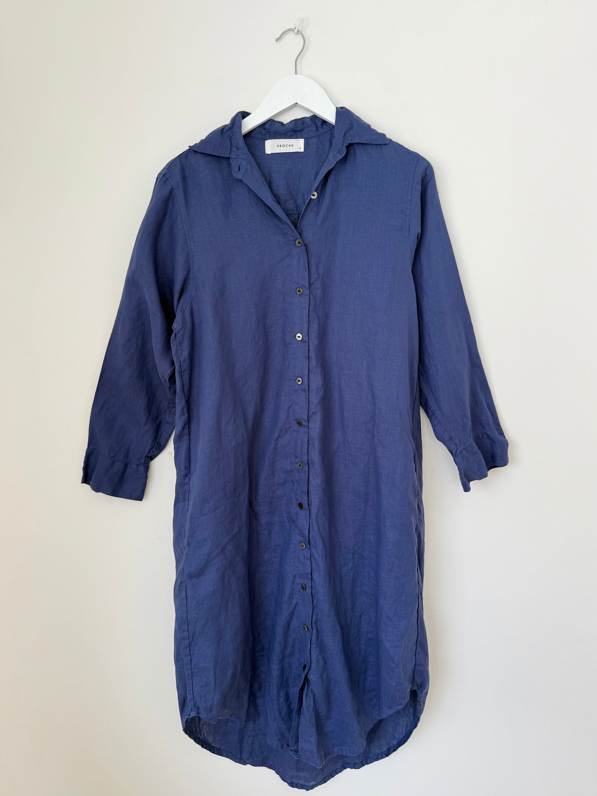 elena shirtdress - blue dusk linen Apparel
