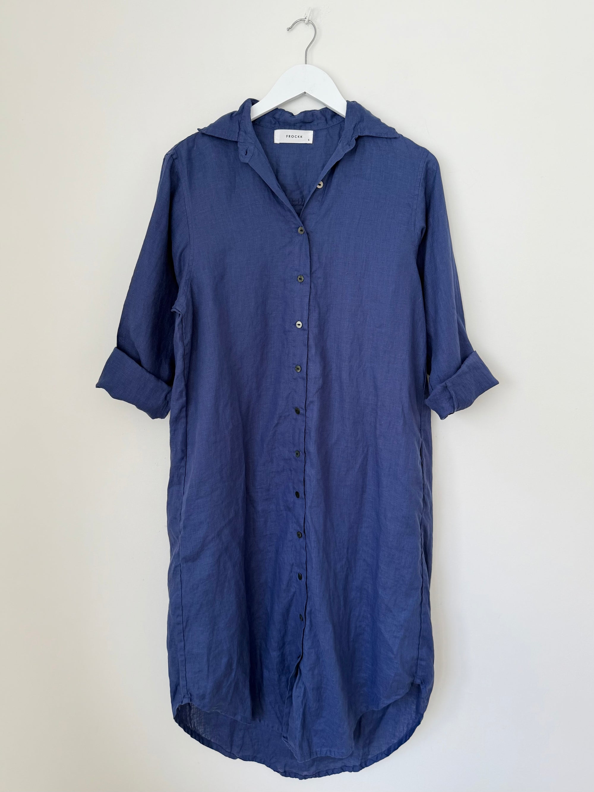 elena shirtdress - blue dusk linen Apparel