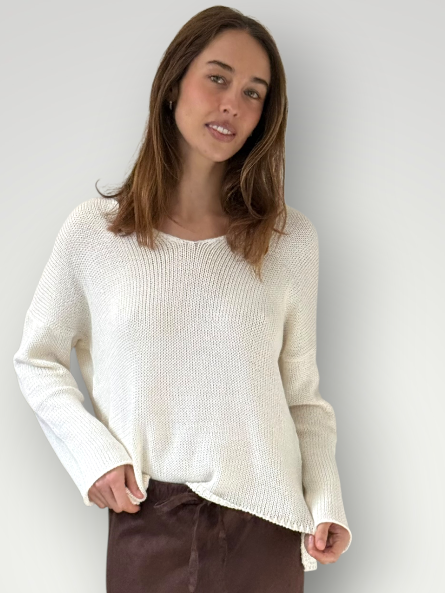 jamie cotton knit - warm white Apparel