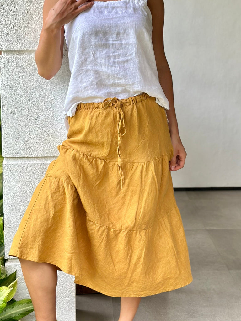 tilly skirt - turmeric linen Apparel
