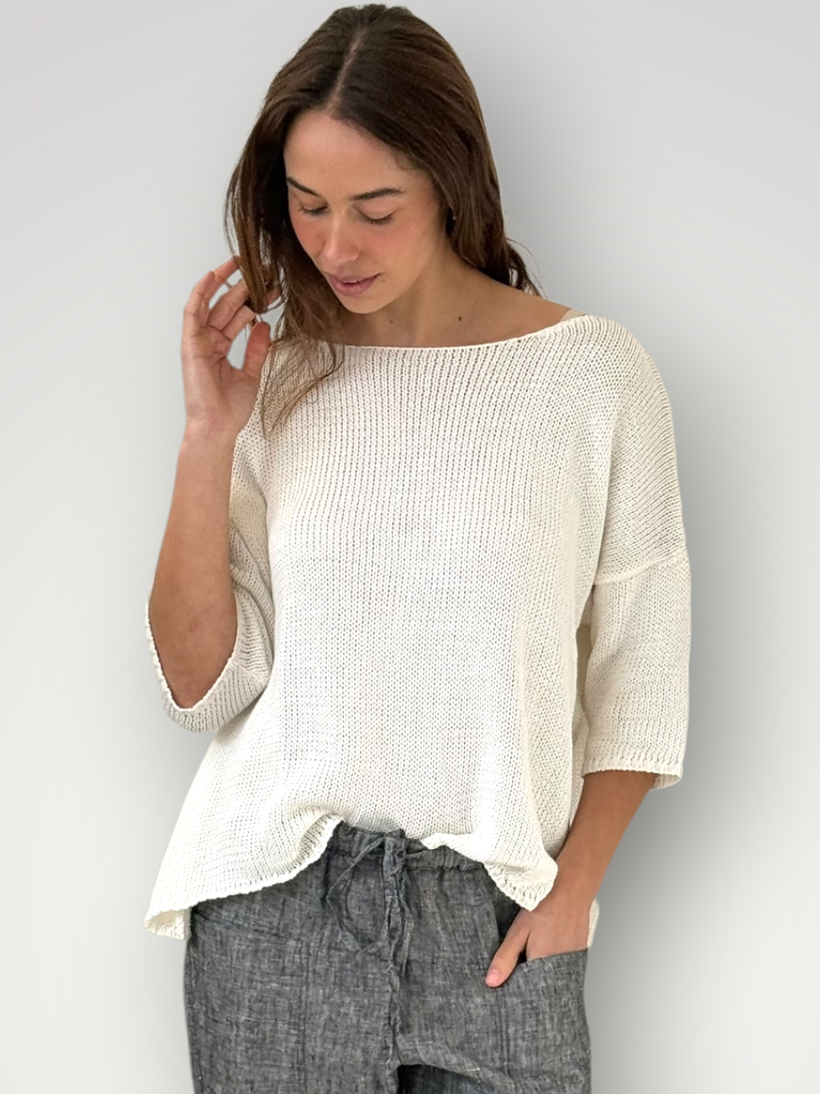 alex knit - warm white cotton Apparel