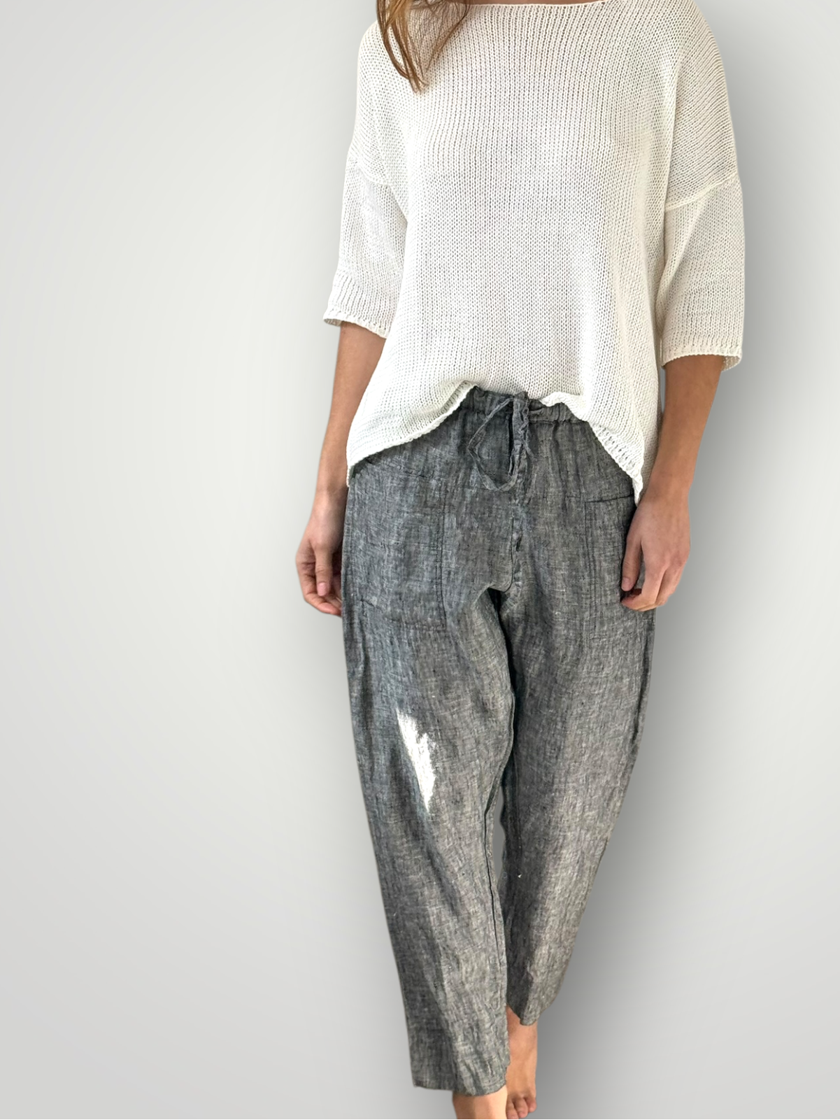 darcy pants - charcoal chambrey linen Apparel