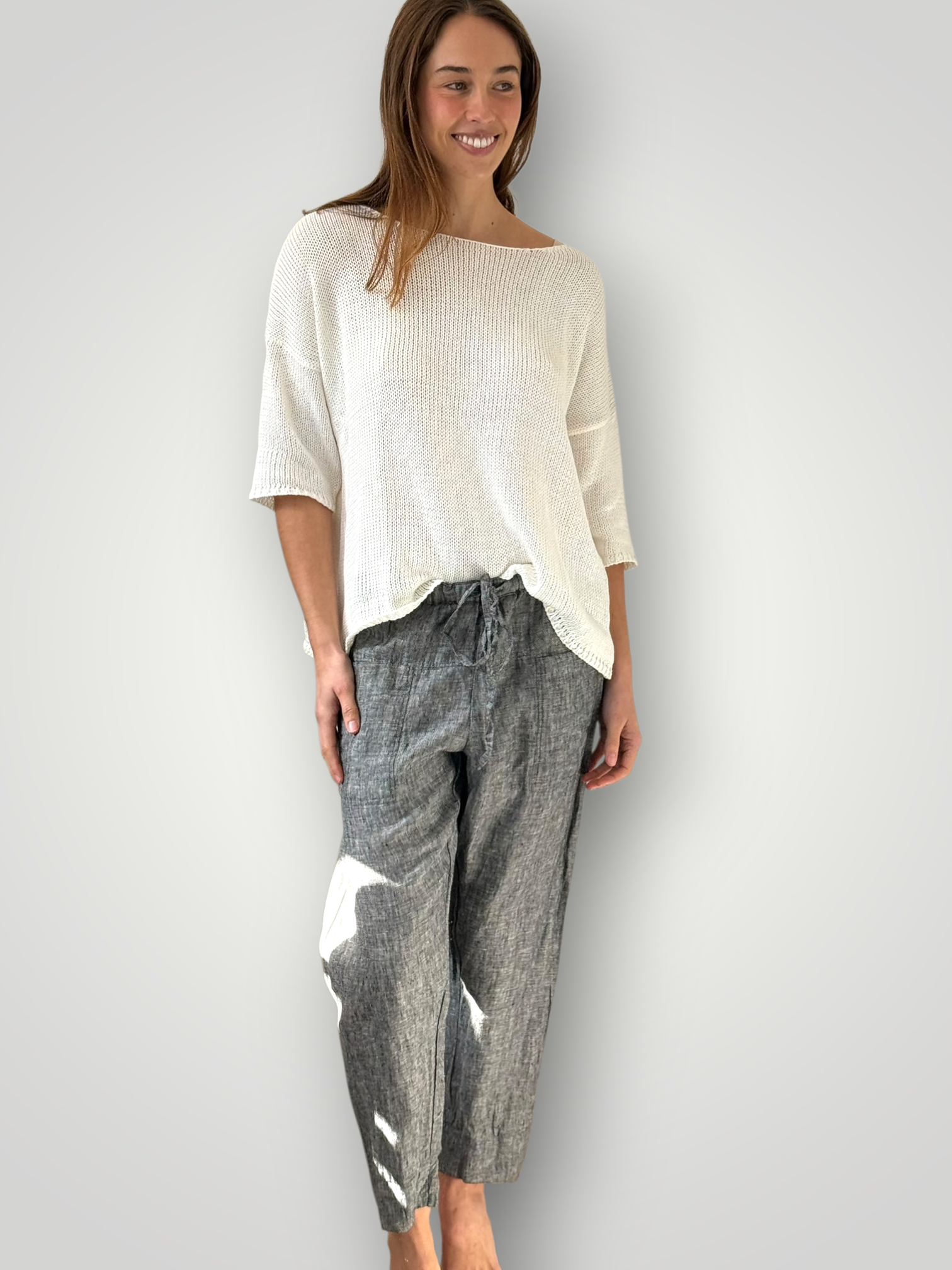 darcy pants - charcoal chambrey linen Apparel