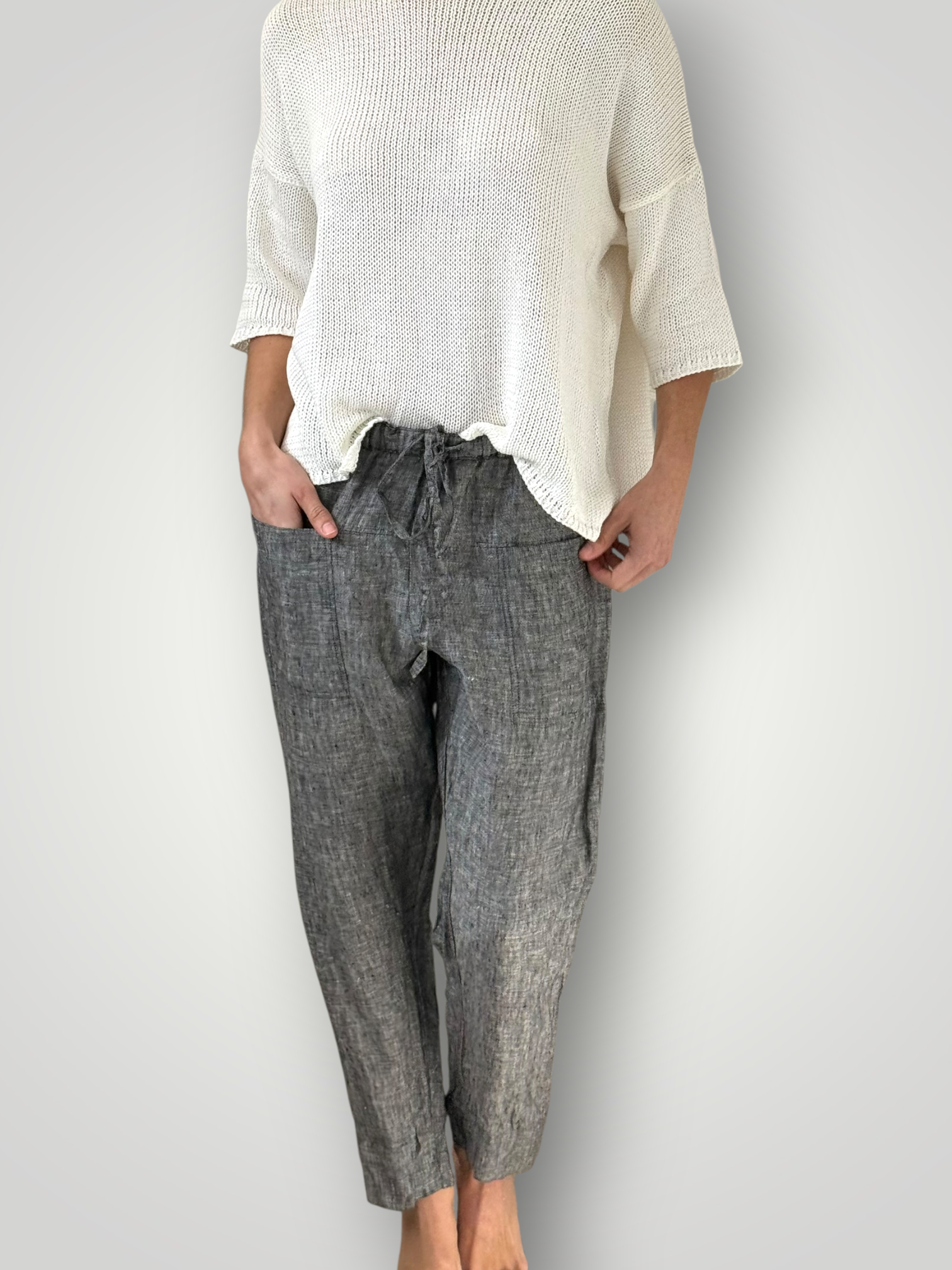 darcy pants - charcoal chambrey linen Apparel