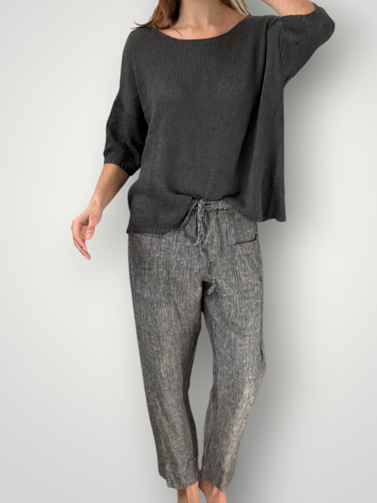 darcy pants - charcoal chambrey linen Apparel