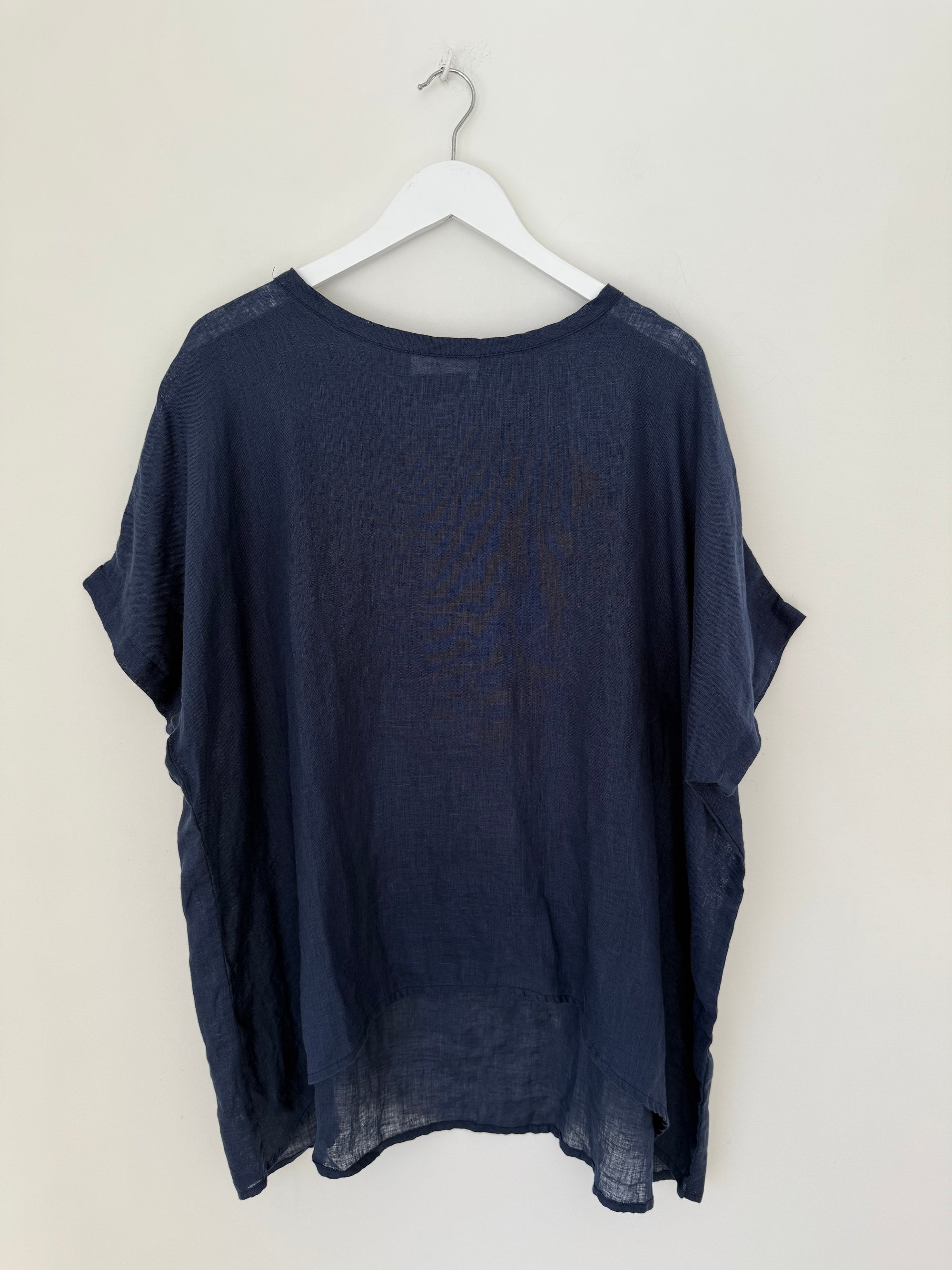 rachael top - navy linen gauze Apparel