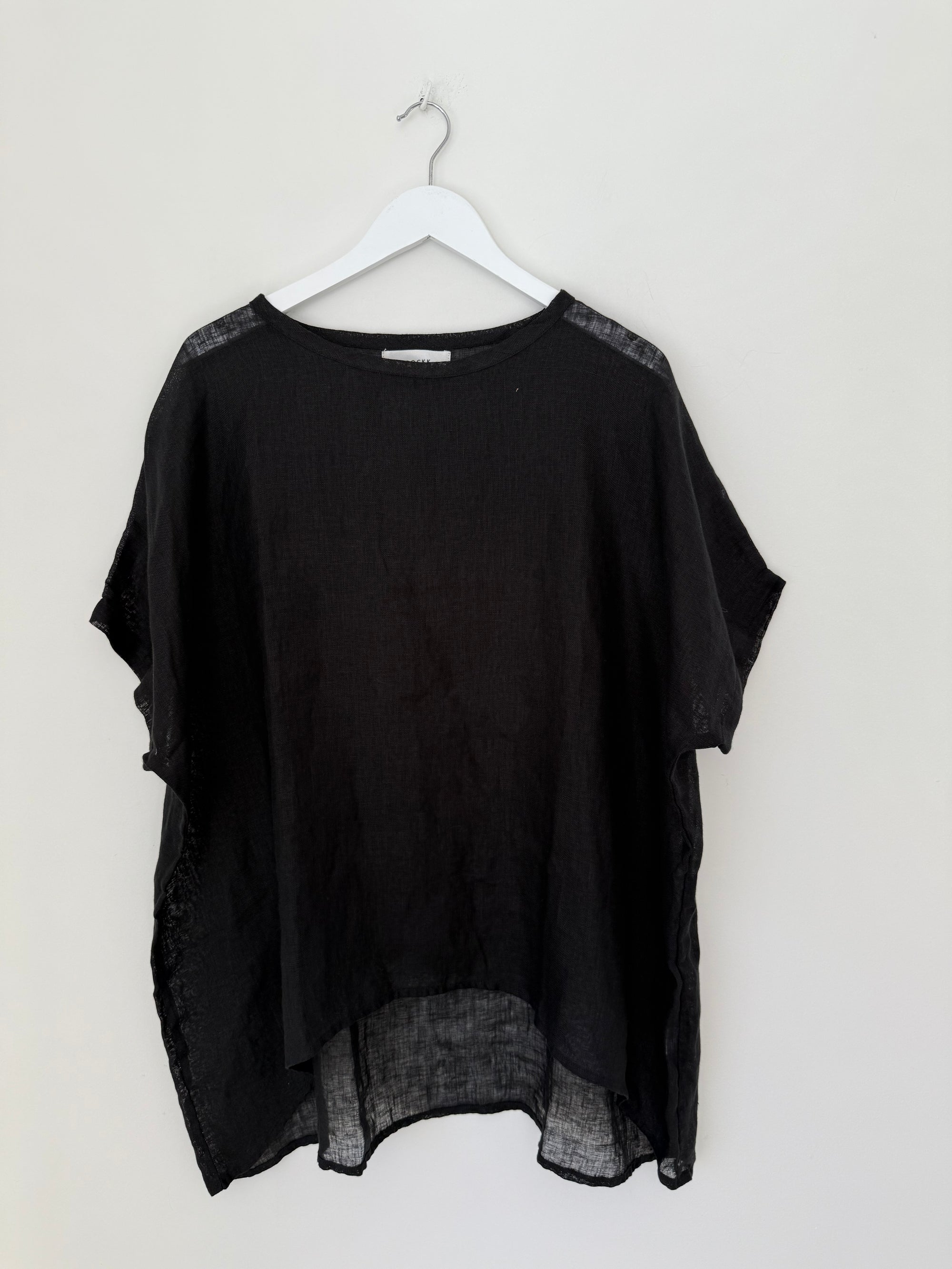 rachael top - black linen gauze Apparel