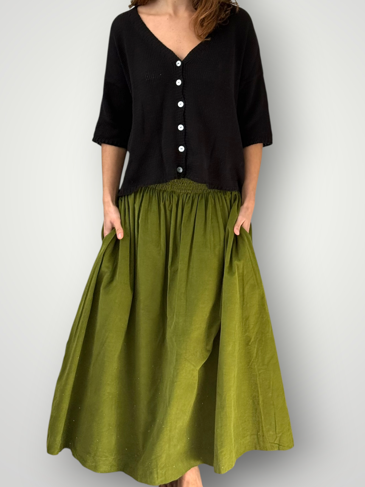 lulu skirt - olive cord Apparel