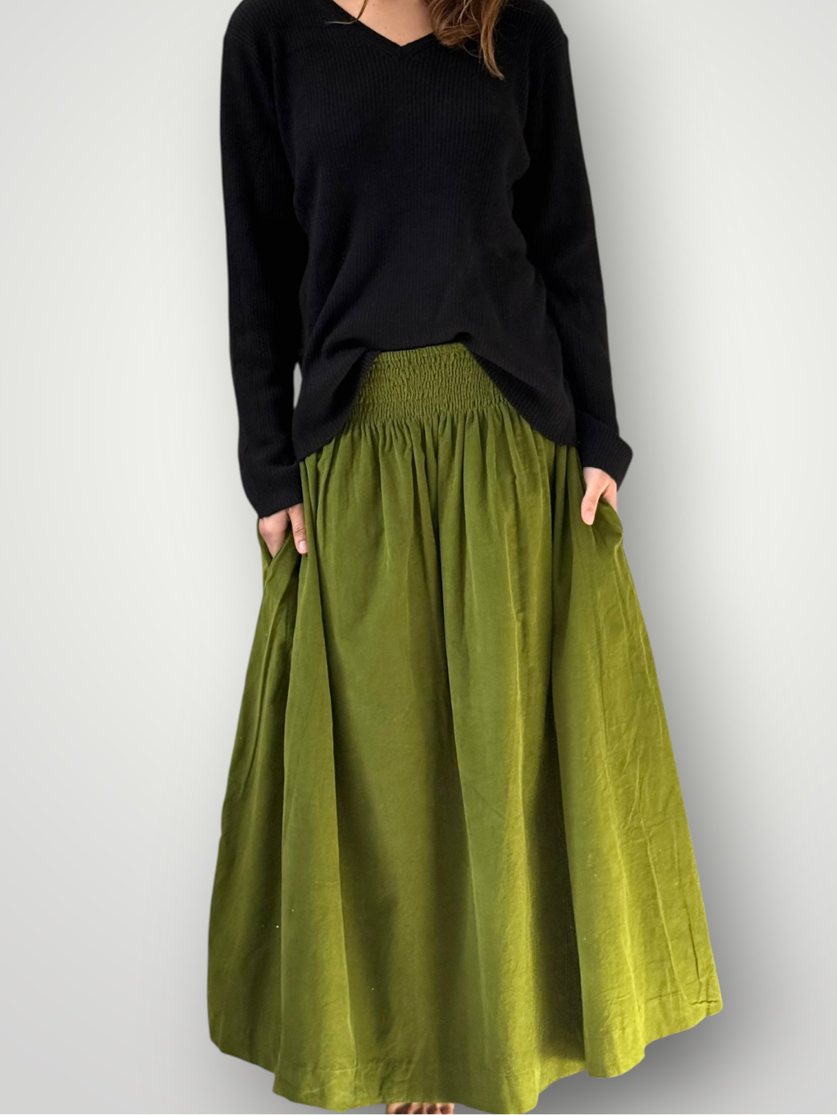 lulu skirt - olive cord Apparel