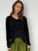 georgia v neck cashmere/cotton -black General