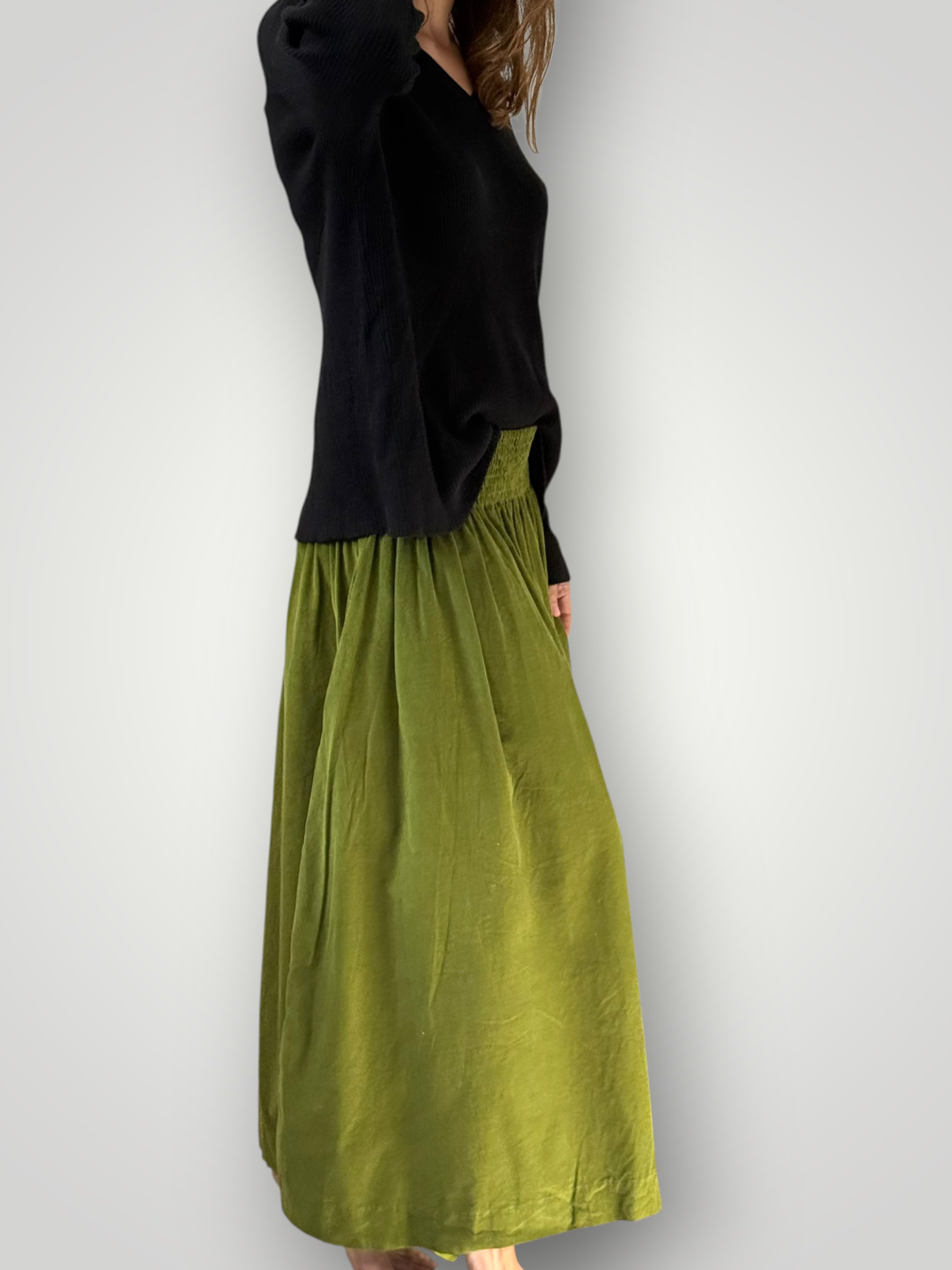lulu skirt - olive cord Apparel