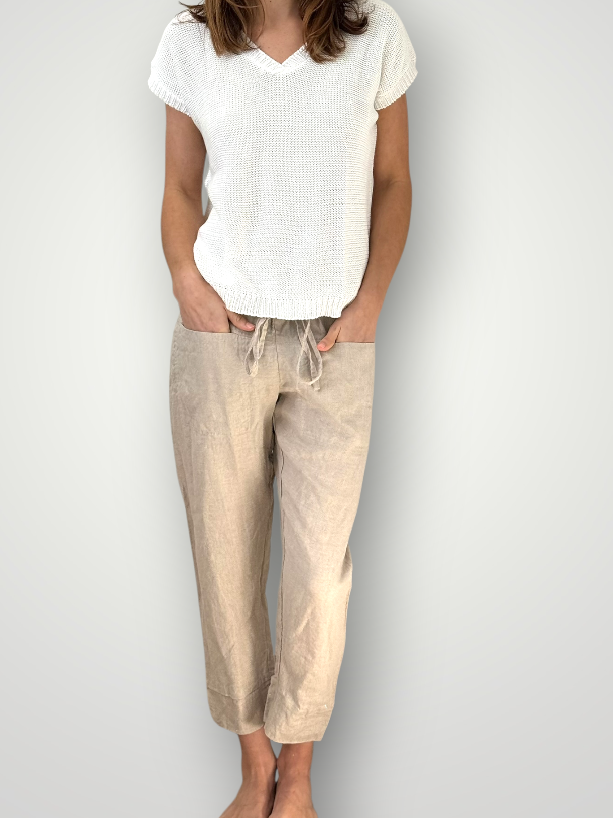 darcy pants - natural linen General