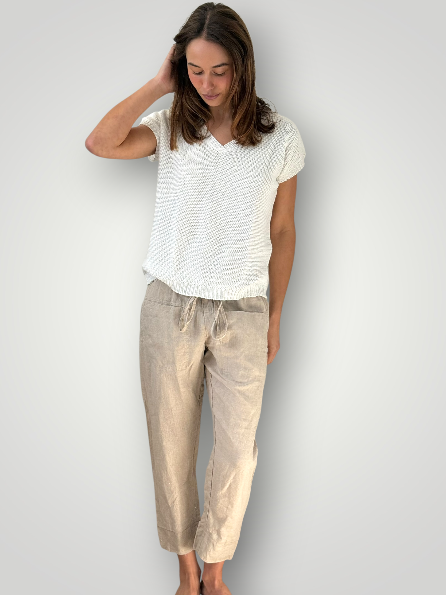 darcy pants - natural linen General