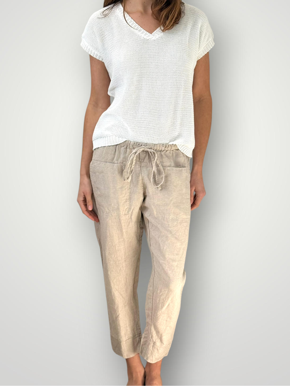 darcy pants - natural linen General