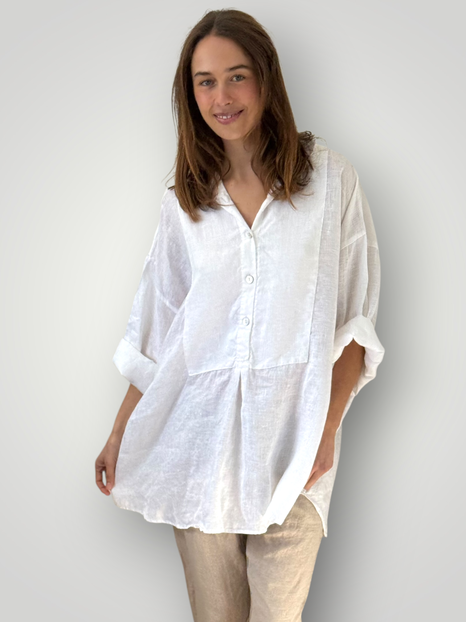 megan shirt-white linen (Copy) Apparel