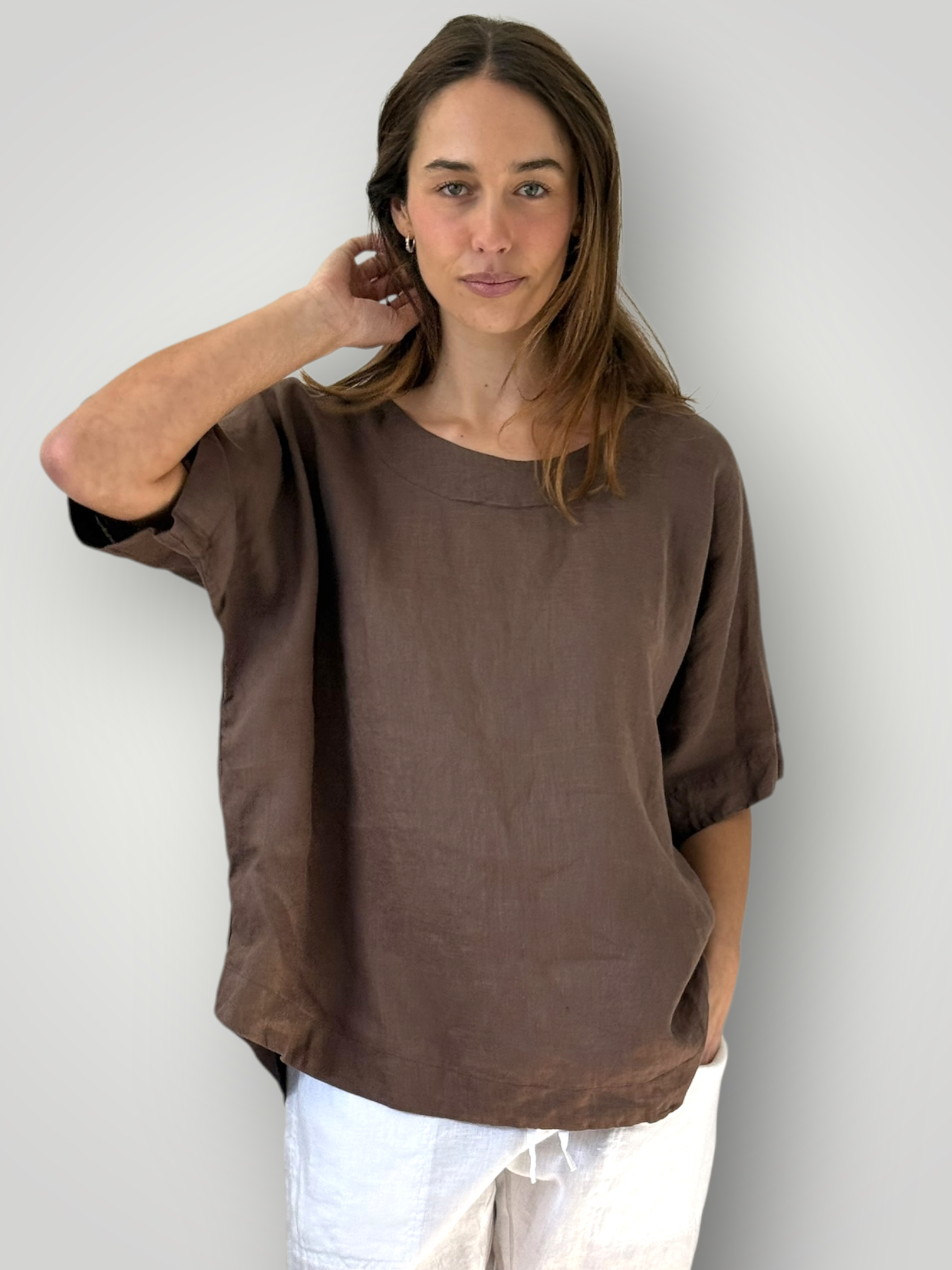 mia top - soil linen Apparel