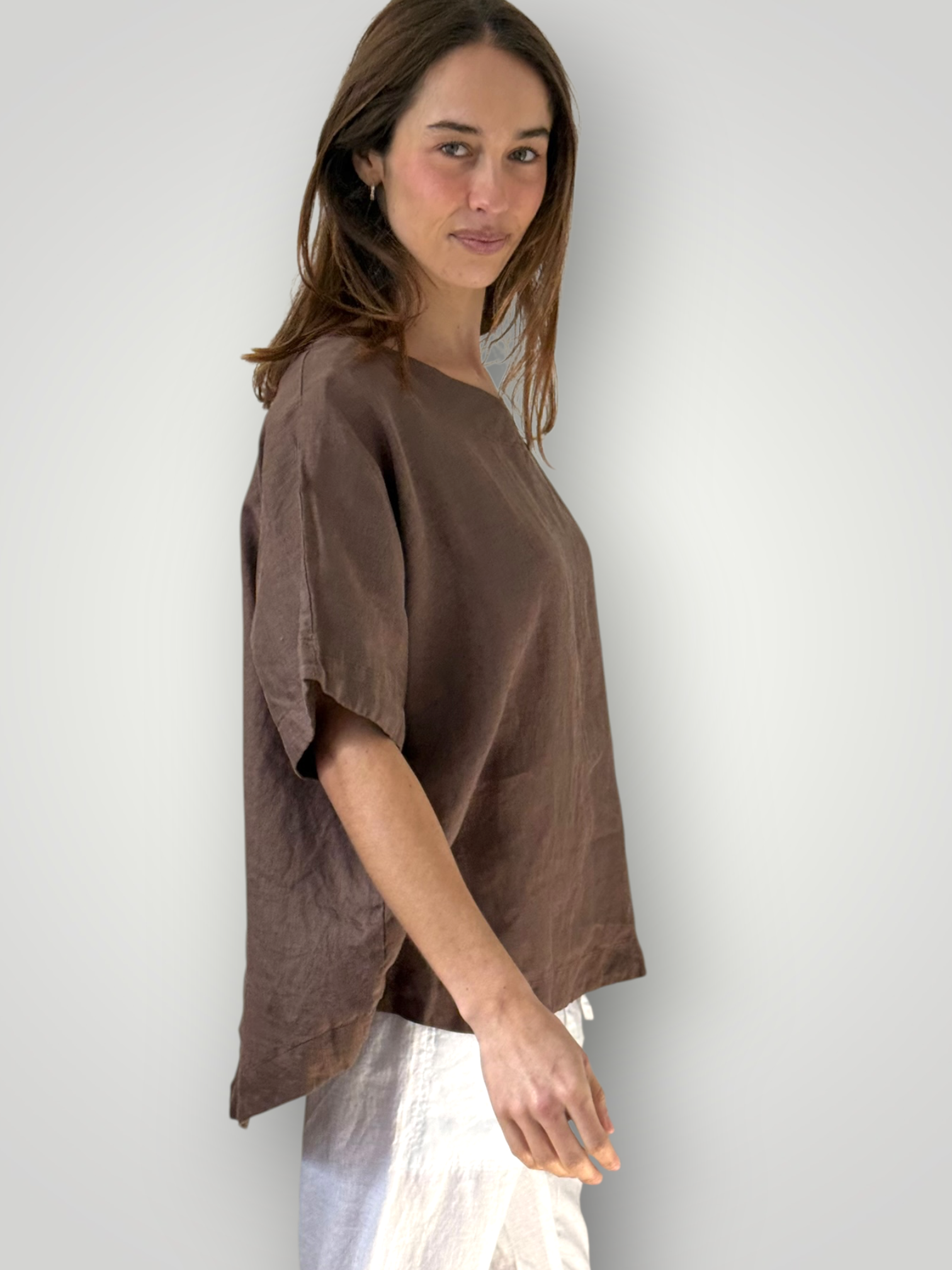 mia top - soil linen Apparel
