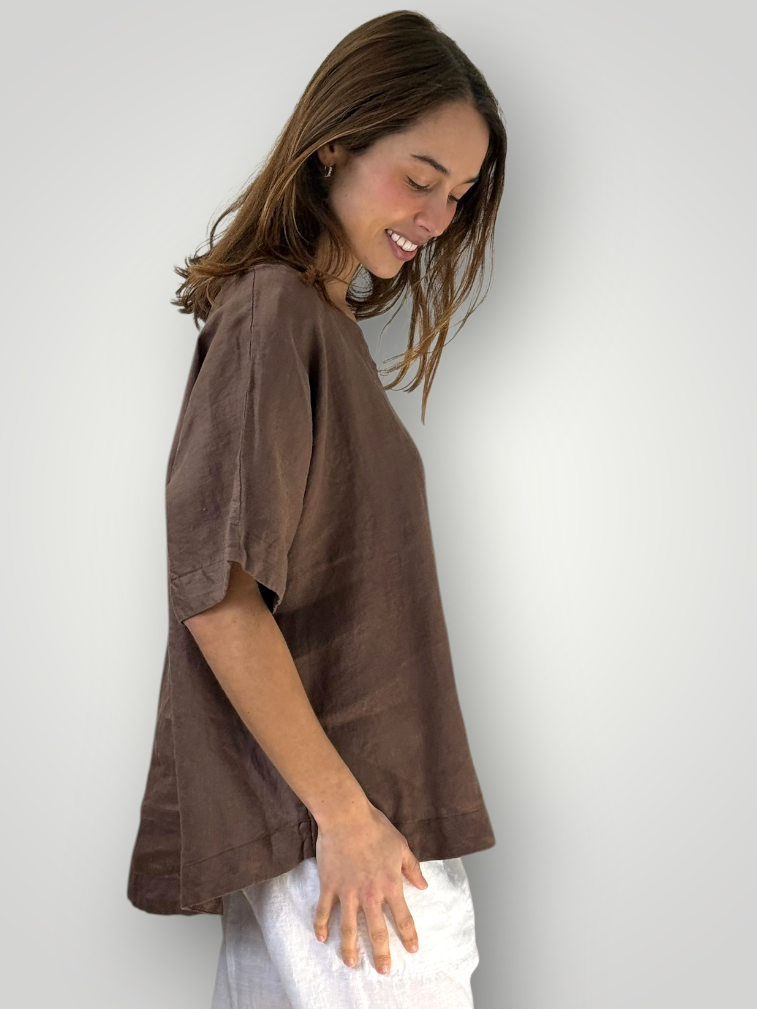 mia top - soil linen Apparel