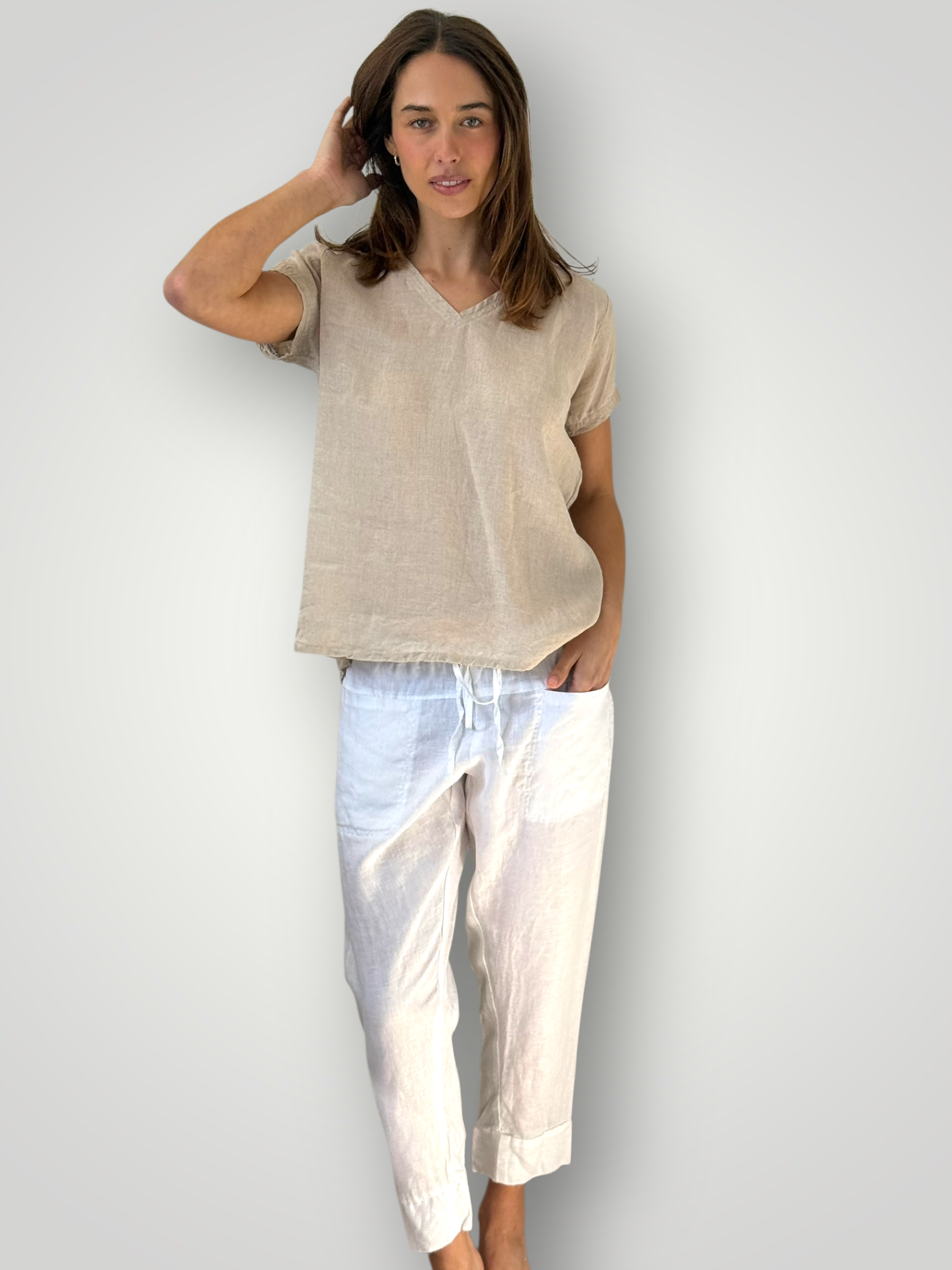 darcy pant - white linen Apparel