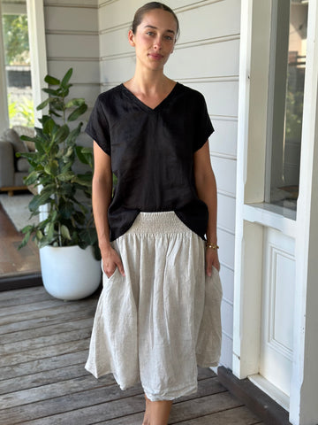 lola skirt - natural linen Apparel
