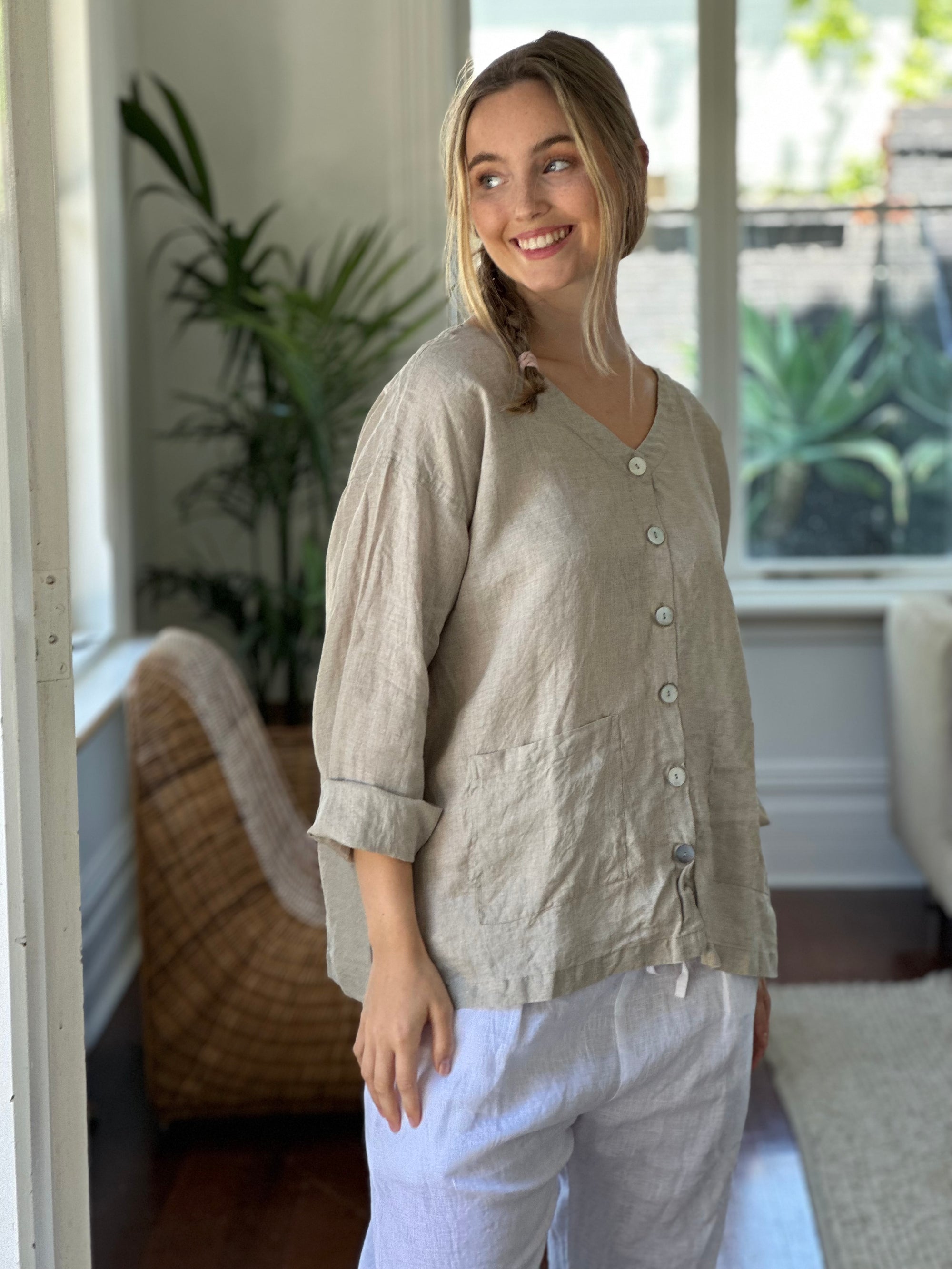 jamie jacket -natural linen Apparel  