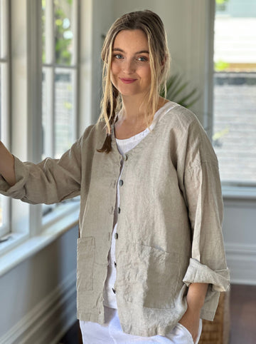 jamie jacket -natural linen Apparel  