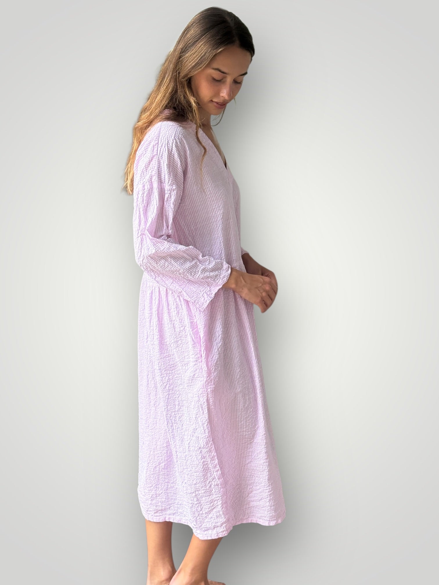 paige dress - pink stripe cotton Apparel