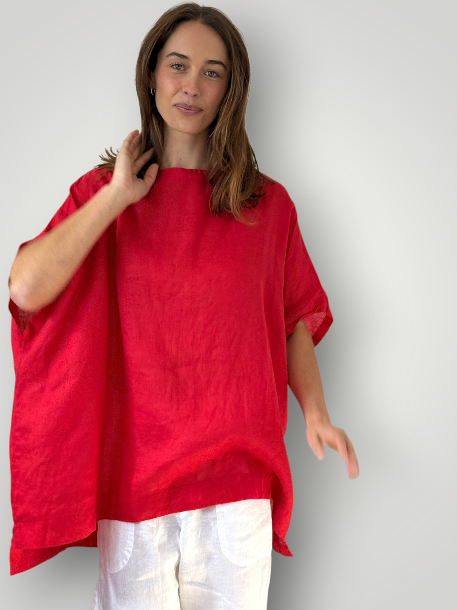 sammy top - red linen