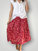 lola skirt - red floral linen Apparel