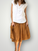 zoe skirt - caramel linen Apparel