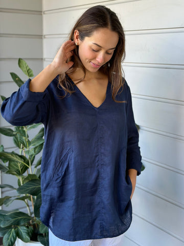 adrian top - navy Apparel