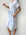harper mid length dress -soft blue flower linen Apparel