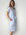 harper mid length dress -soft blue flower linen Apparel